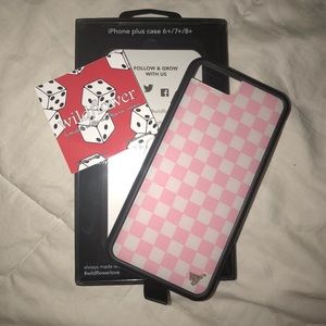 wildflower pink checkered iPhone case